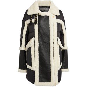 NICOLE BENISTI Black Belgravia Quilted Shell Coat Shearling Interior